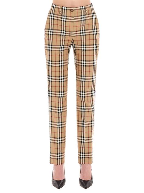 burberry style print trousers|Burberry trousers women.